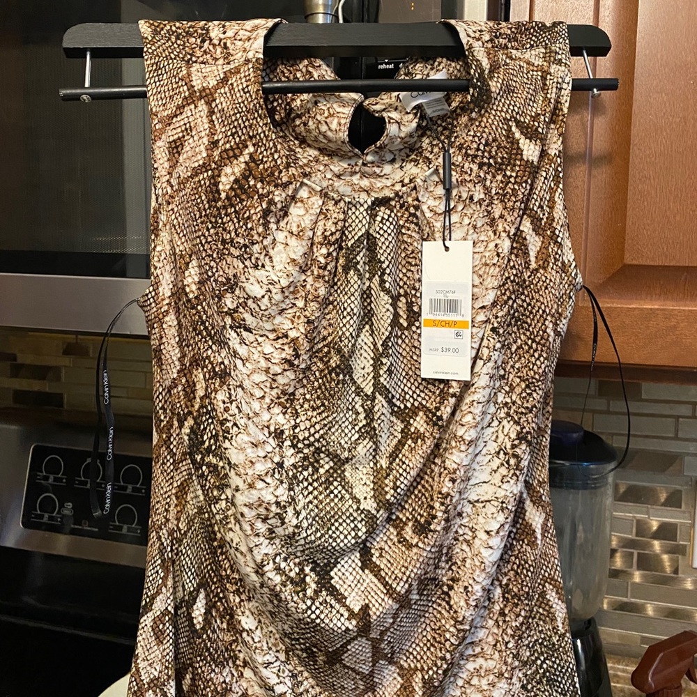Calvin Klein snake print blouse nwt size small